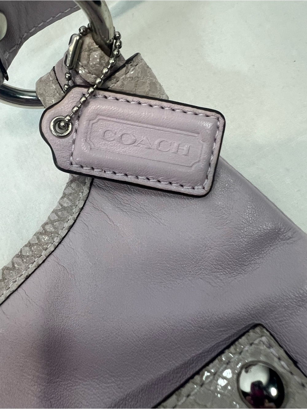 Coach F16533 Penelope Lavender Leather Turnlock Crossbody Hippie Bag - Picture 9 of 15